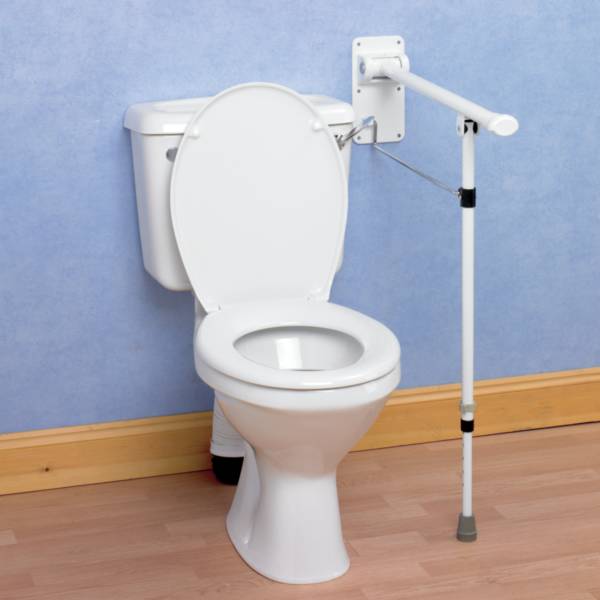 Barre d'appui WC avec pied Premium Homecraft | Autonomie & vie quotidienne